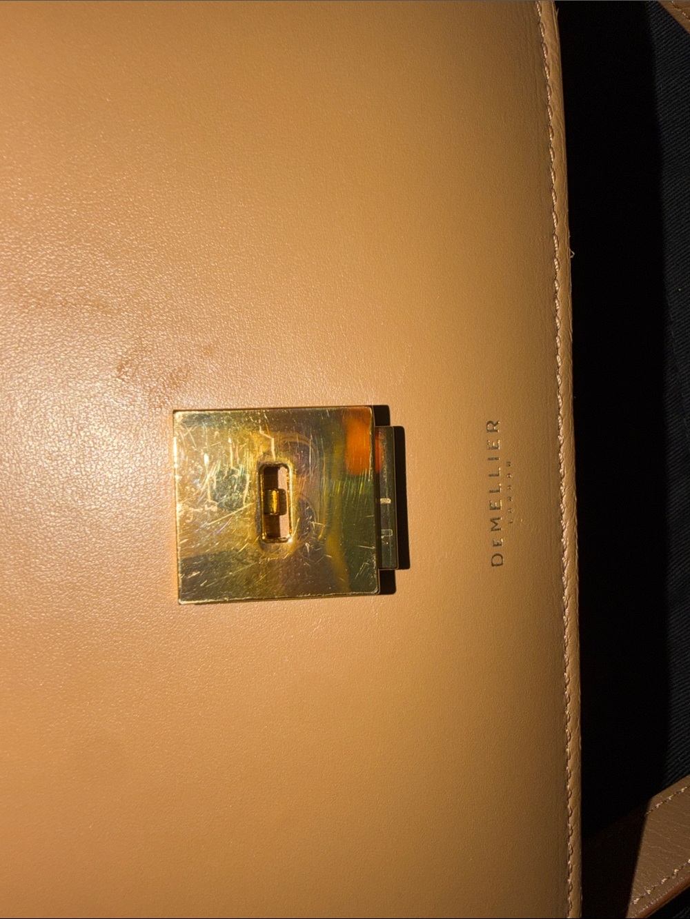 DeMellier Cognac Leather Crossbody with Gold Hardware - Picture 7 of 12